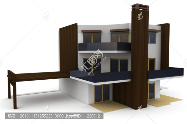 白色3D房子