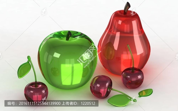 水果玻璃模型