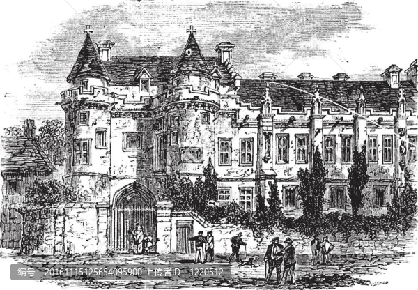 ?？颂m宮在法夫；蘇格蘭；英國；復(fù)古雕刻