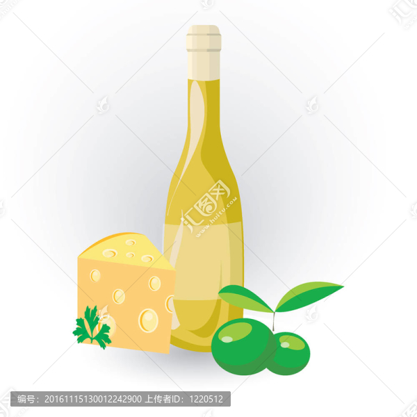 葡萄酒橄欖和奶酪