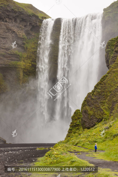 大美的瀑布skogafoss,-冰島