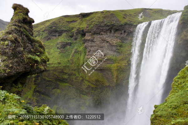 瀑布skogafoss,-冰島