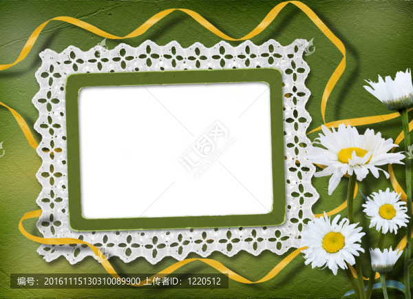 綠色抽象背景框架和花美麗花束