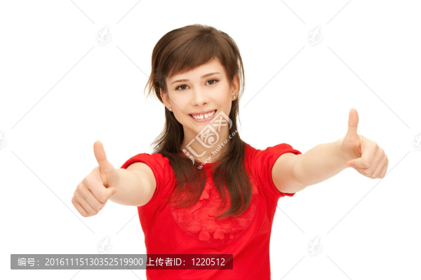 豎起大拇指