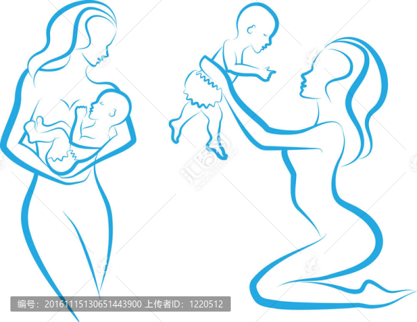 母親與嬰兒；向量