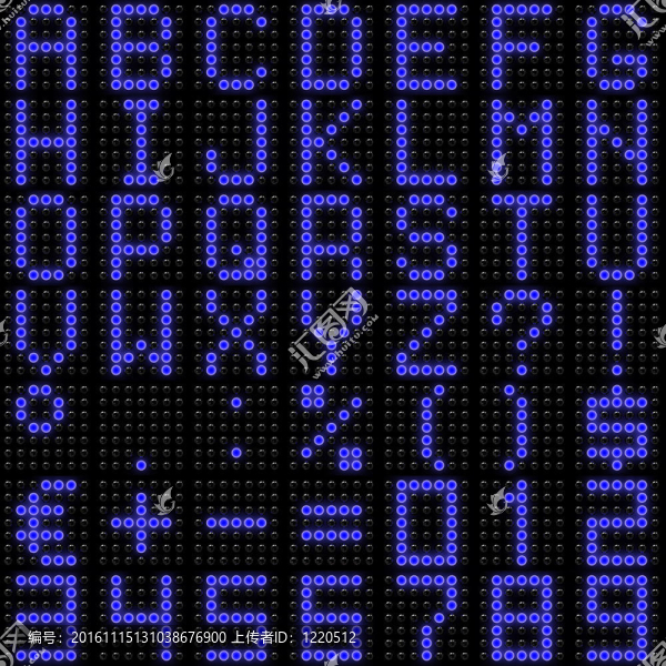 具有反射的三維點(diǎn)陣字體