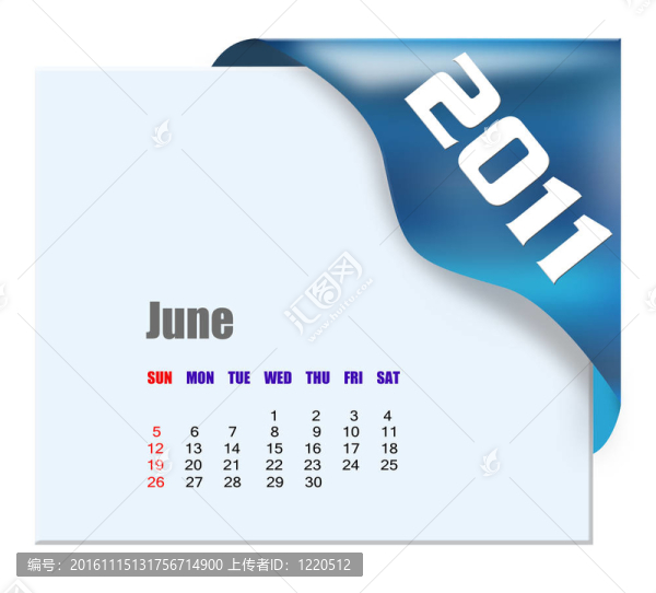 2011日歷六月
