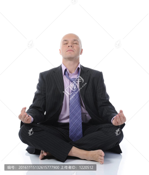 商人在瑜伽蓮花冥想