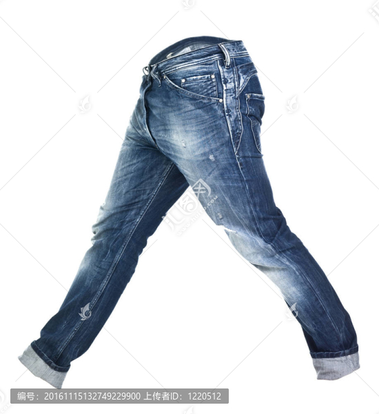 破舊的藍色牛仔褲