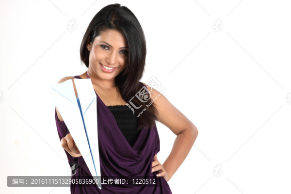 女性紙飛機