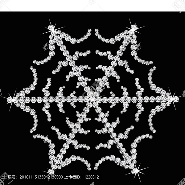 鉆石制成的雪花。