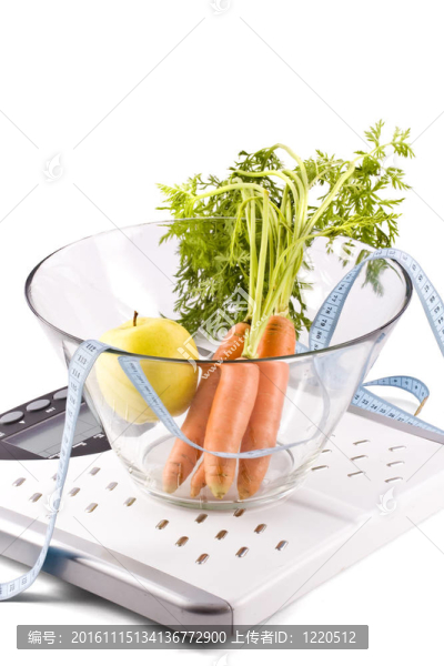 胡蘿卜；蘋果和測量物體