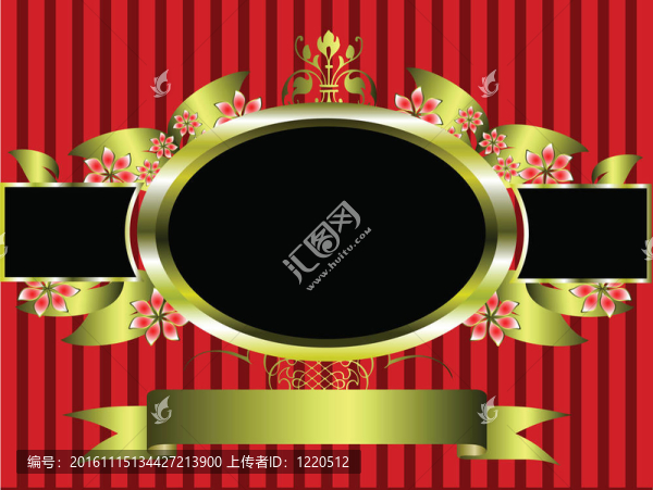 金色圖案的紅色條紋背景