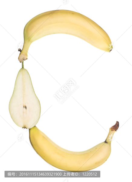 用水果做成的字母C