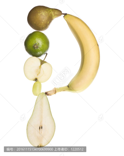 水果做成的字母P