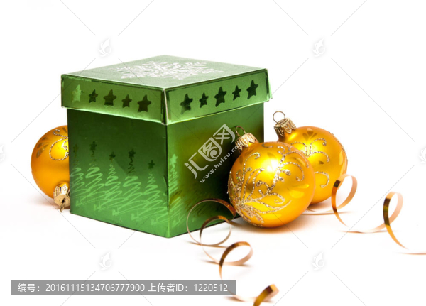 圣誕球的圣誕禮品盒