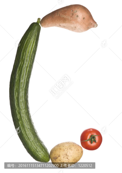 蔬菜做成的字母C
