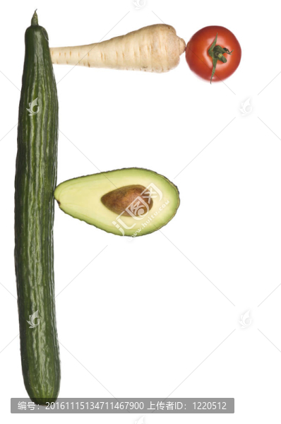 蔬菜做成的字母F