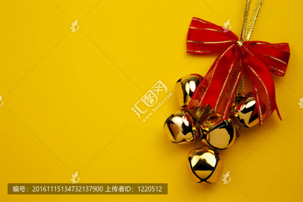 黃色背景的圣誕鐘聲