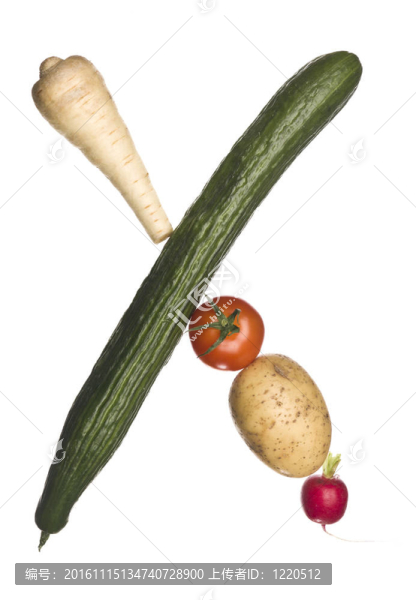 由蔬菜做成的字母x