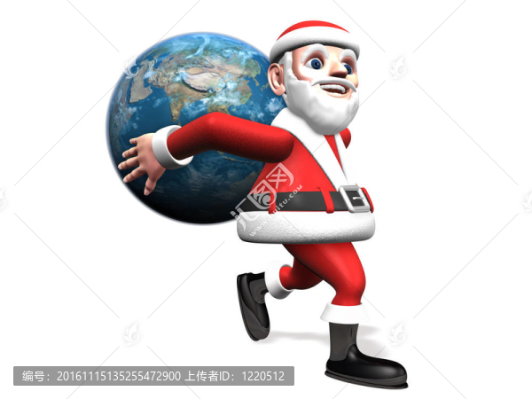 3D圣誕老人和地球的移動(dòng)-匯圖網(wǎng) www.fosd68.com 3D圣誕老人和地球的移動(dòng)