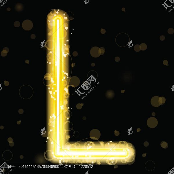 金色閃光，閃爍字母字母