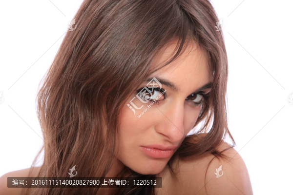 性感俏皮的黑發(fā)女孩。