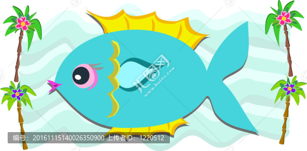 熱帶魚類和棕櫚樹