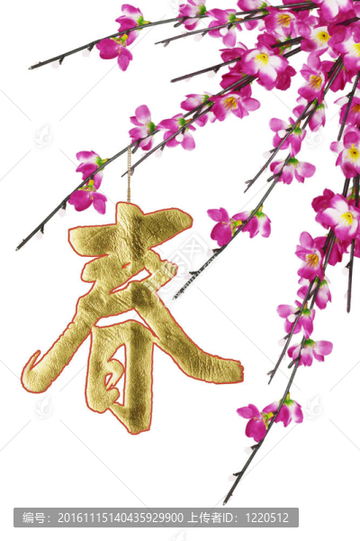 中國新年書法裝飾與梅花