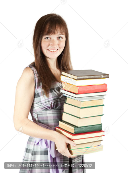 帶書的年輕女孩
