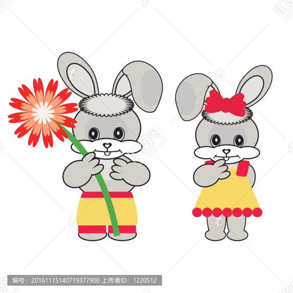 兩個漂亮的野兔