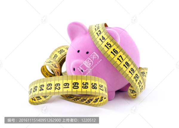 帶測(cè)量帶的小豬儲(chǔ)蓄罐
