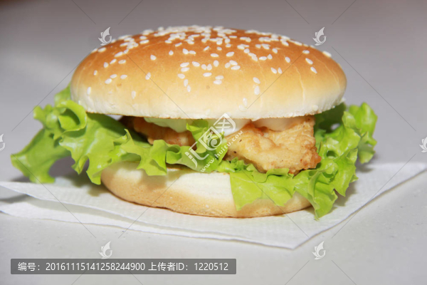 白色背景的美味漢堡