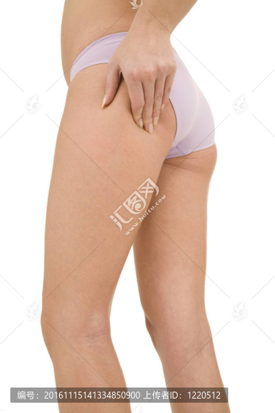 女人控制在大腿的脂肪