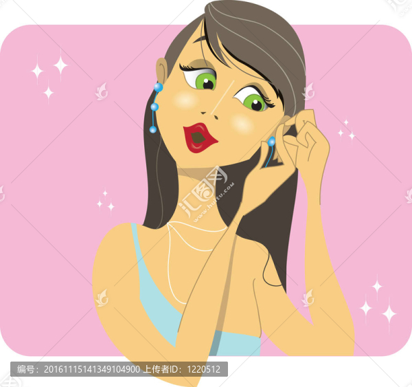 黑發(fā)女人把她的耳環(huán)