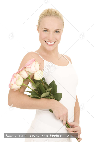 女人與玫瑰