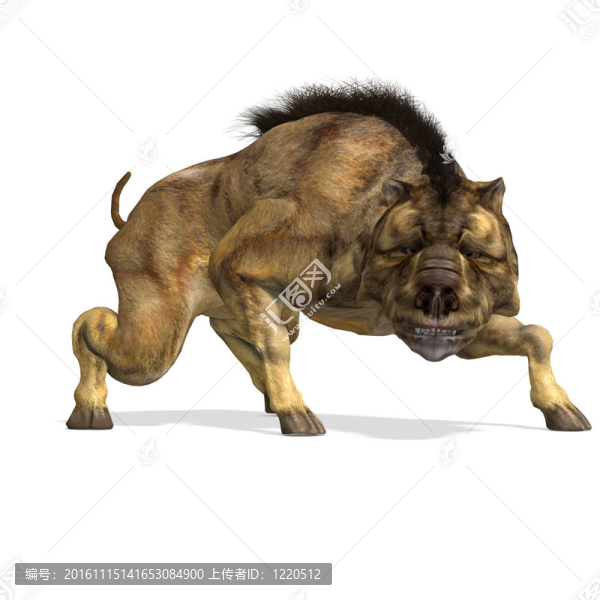 Dinosaur,Daeodon,Dinohyus。3D渲染與剪輯路徑和陰影超過(guò)白色