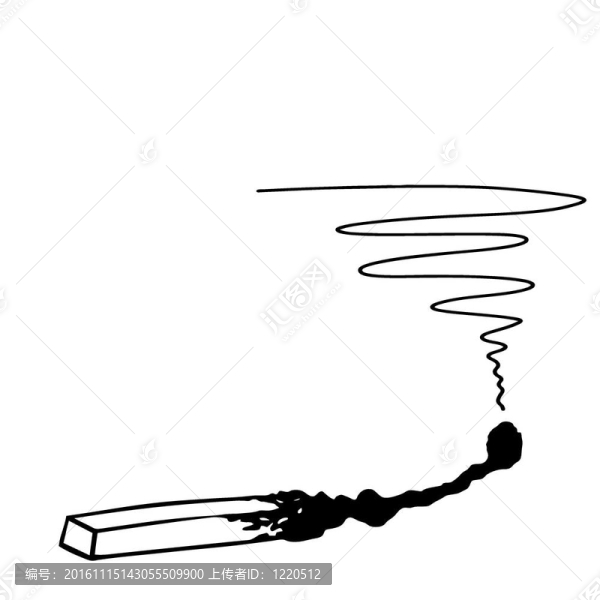 在白色背景的燃匹配剪影