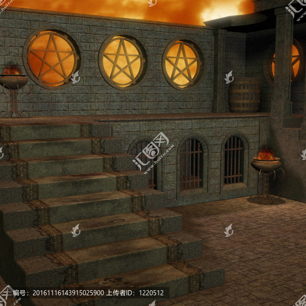 黎明幻想寺。3D渲染一個(gè)夢幻主題的背景用法。