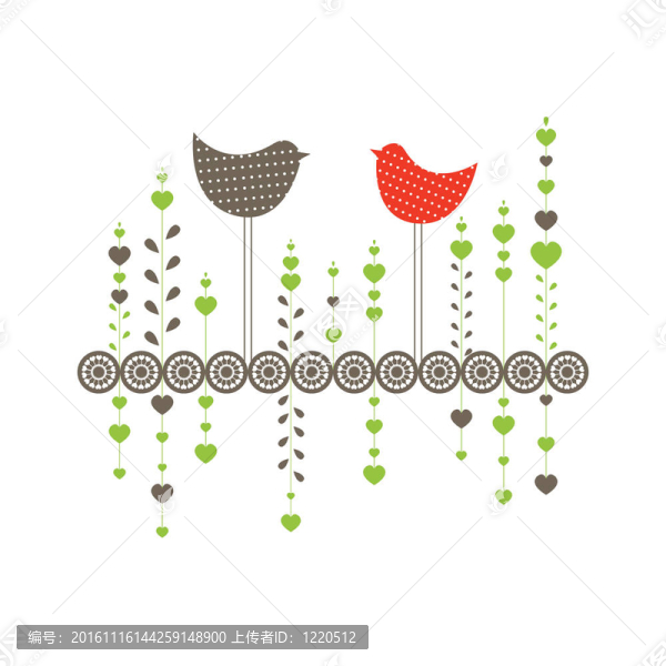 背景鳥類。插畫