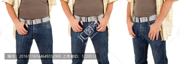 手近口袋的男人的身體部分