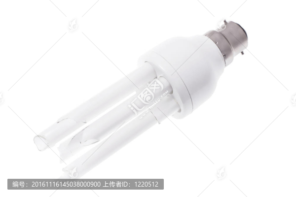 破碎的熒光燈泡