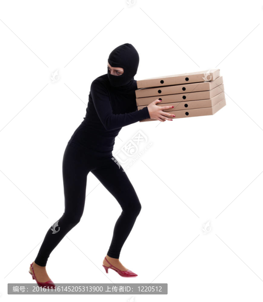 穿黑衣服的小偷和帶盒子的帽子