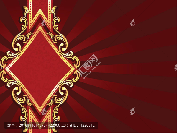 鉆石形的紅色和金色的旗幟