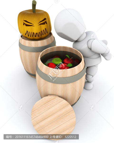 人咬蘋果和南瓜燈