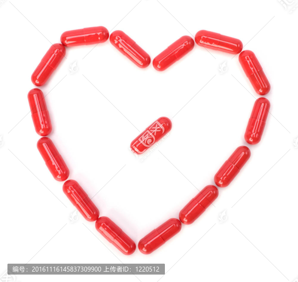 白色背景紅膠囊