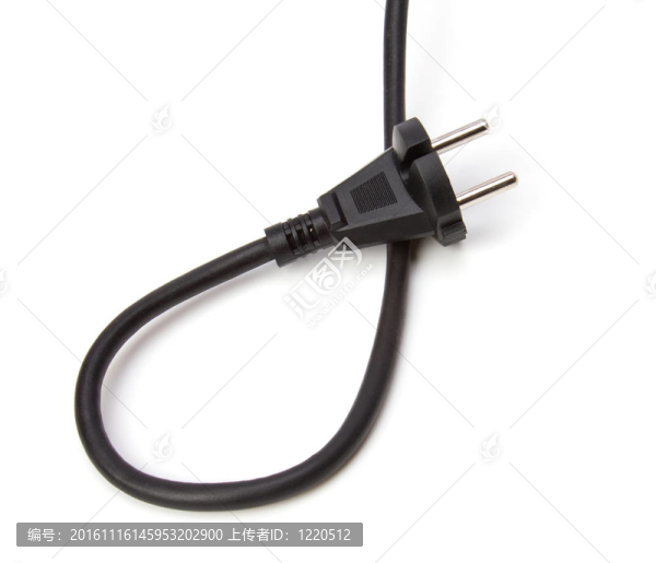 白色背景上的電插頭
