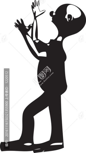 雙手舉起手來的男人