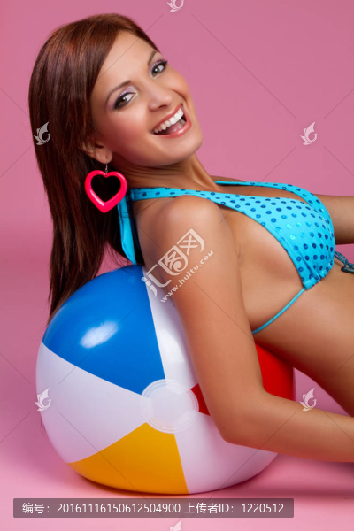 Bikini,Woman笑著