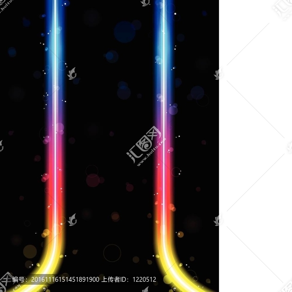 彩虹線邊界的火花和漩渦。